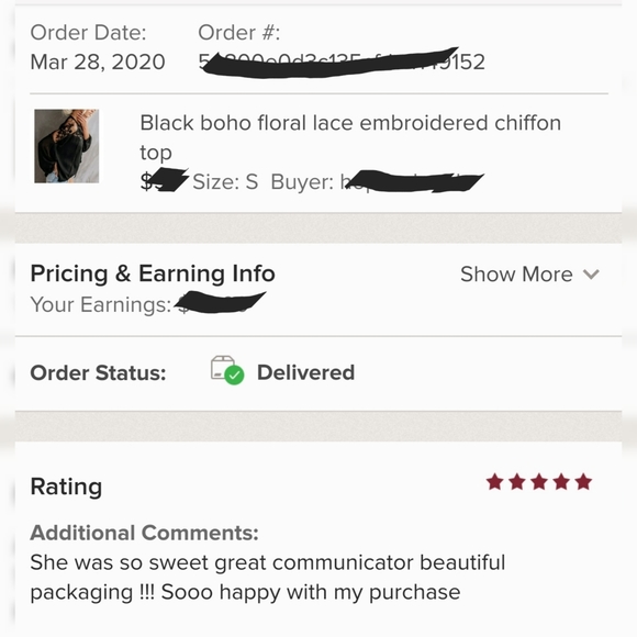 5⭐Black boho floral lace embroidered chiffon top - Picture 4 of 5